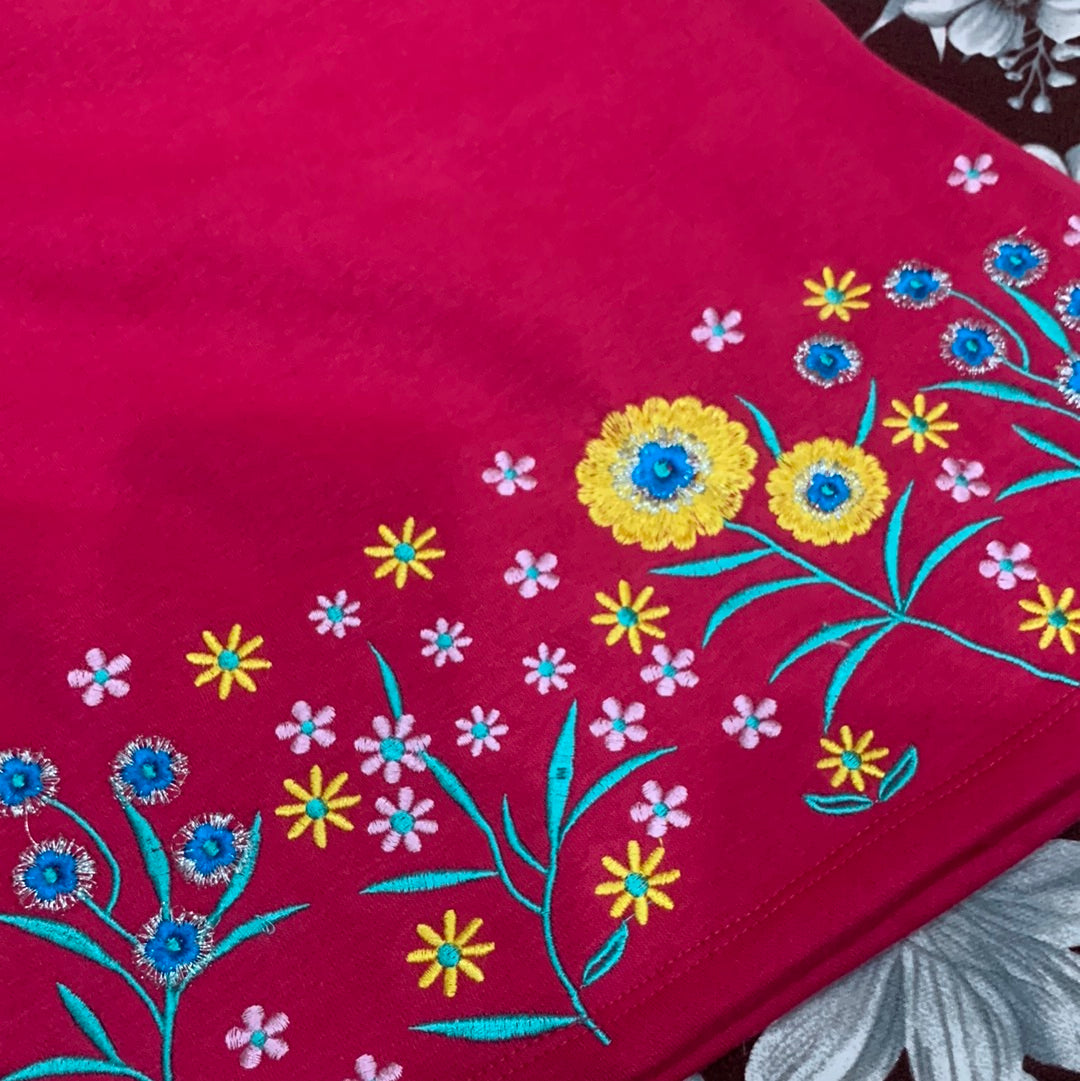Pink Embroidered Bottom