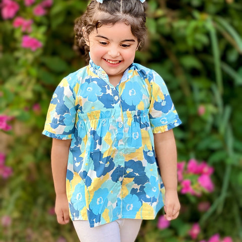 Ferozi Floral Printed Frock