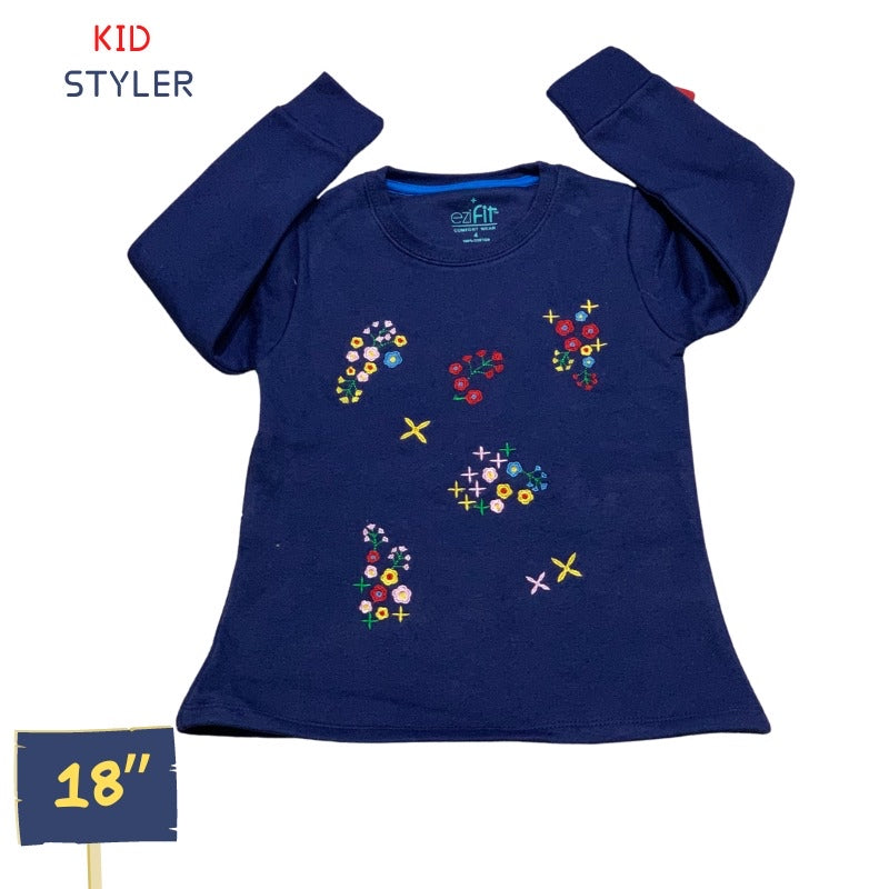 blue embroidered top