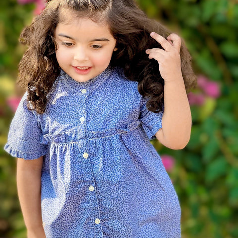 Blue Star Printed Frock