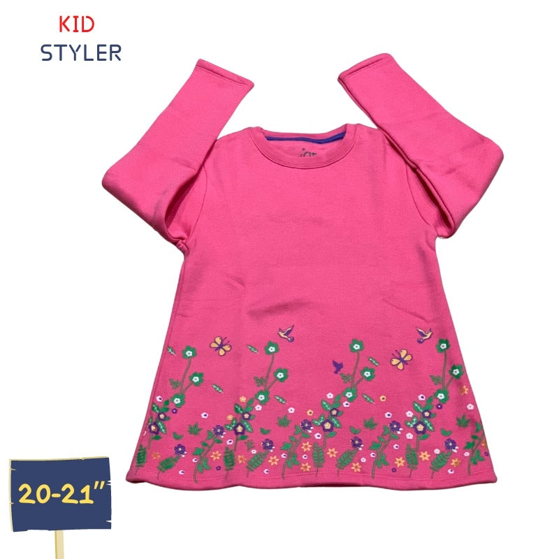 pink bottom printed flowers top