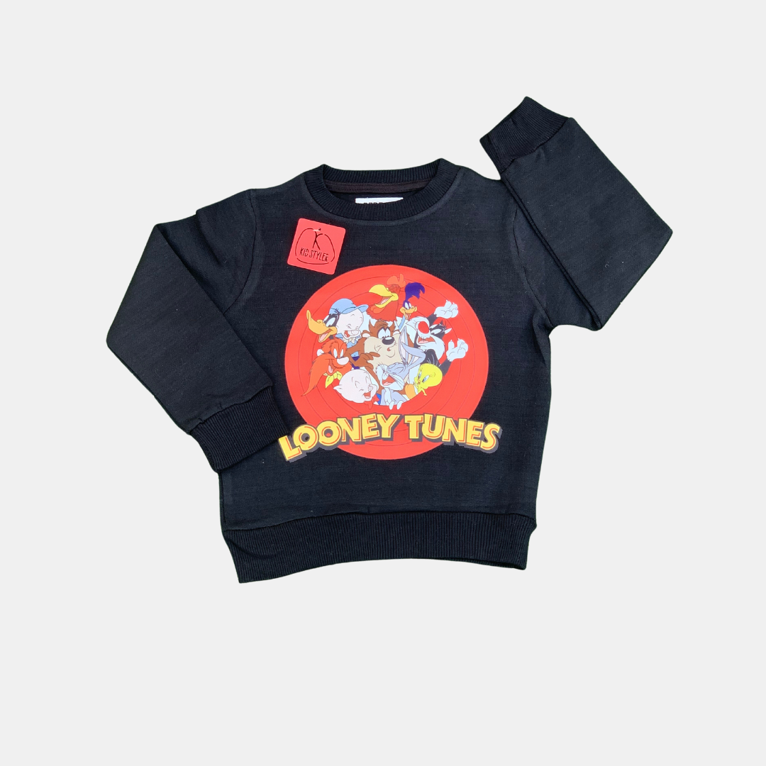 Looney Tune Heros Print on Black