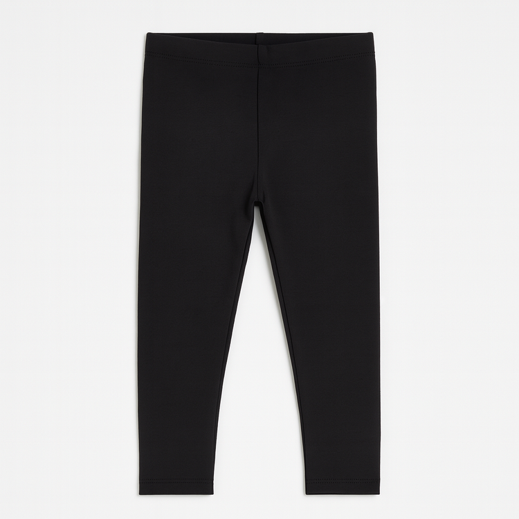 Girls Plain Black Leggings
