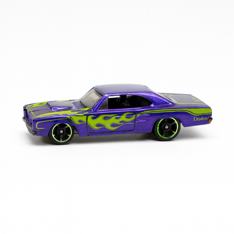 Hot Wheels Dodge Muscle Car – Purple with Green Flames, Slightly Used