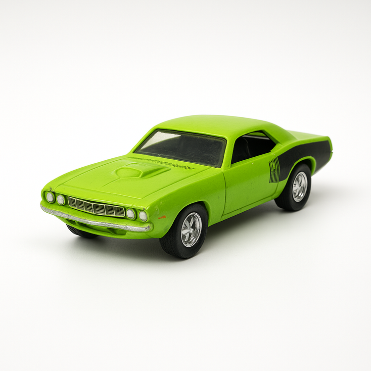 Green Muscle Car Toy – Die-Cast Model, Slightly Used