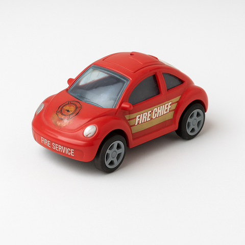 Red Fire Chief Toy Car – Slightly Used Die-Cast Vehicle