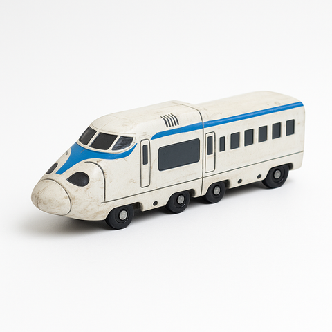 Miniature High-Speed Bullet Train Toy – White & Blue