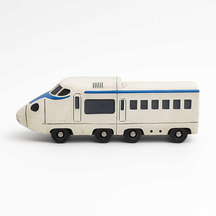 Miniature High-Speed Bullet Train Toy – White & Blue