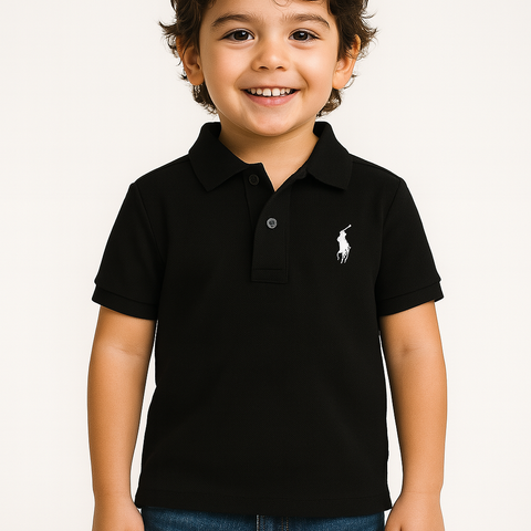 Black polo shirt | Embroidered Polo Logo