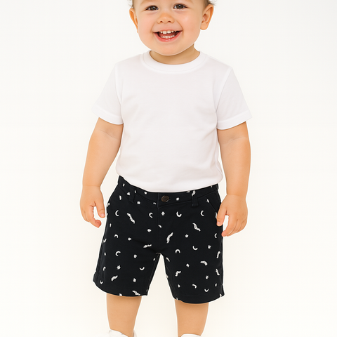 Black Star Moon Embroidered – Short