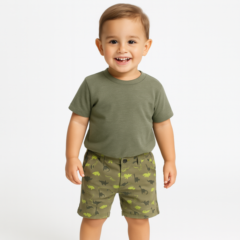 Green Dino Printed – Short