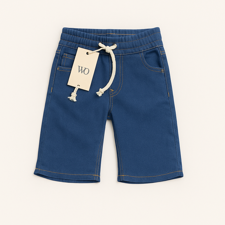 Light Blue Denim Short With White rope – Short