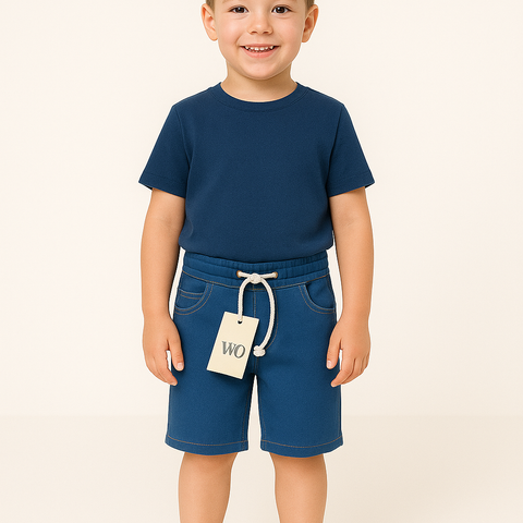 Light Blue Denim Short With White rope – Short