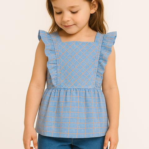 Check Stylish Frill Frock