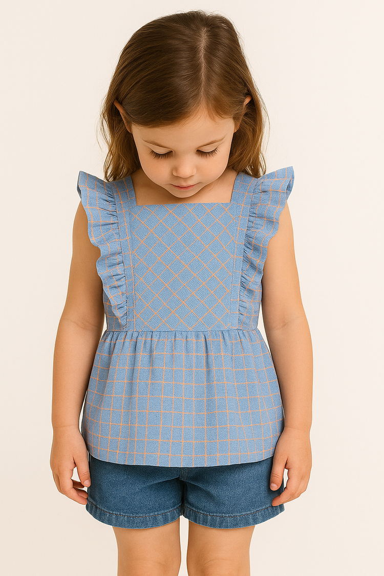 Check Stylish Frill Frock