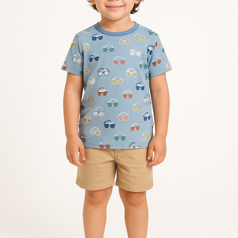 Sky Blue Glasses T Shirt