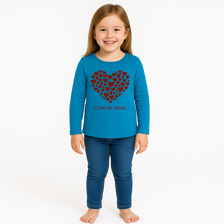 Ferozi With Red Heart Shirt