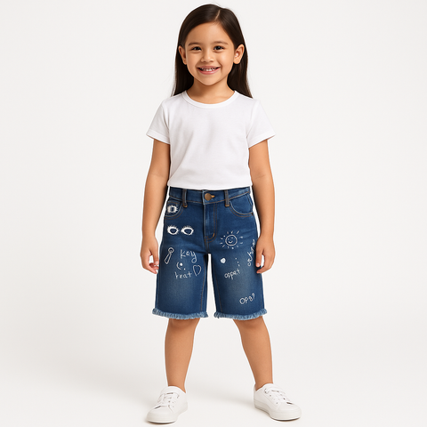 Kids' Doodle Art Denim – Short