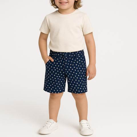 Navy Blue Star Printed – Short