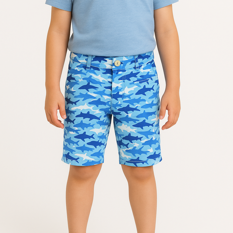 Sky Blue Shark Printed – Short