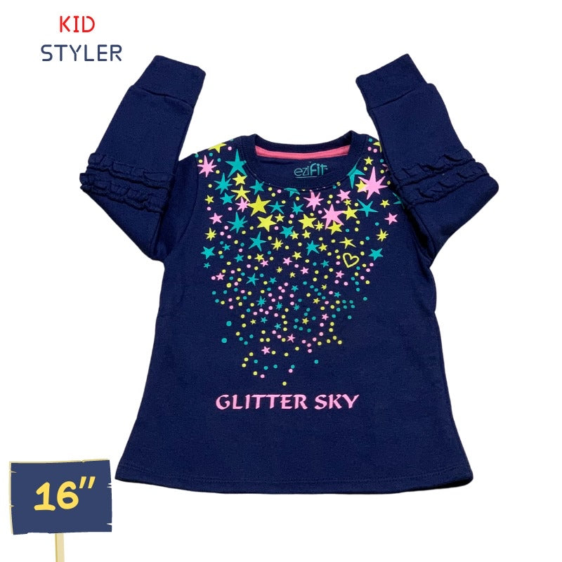 blue star printed top