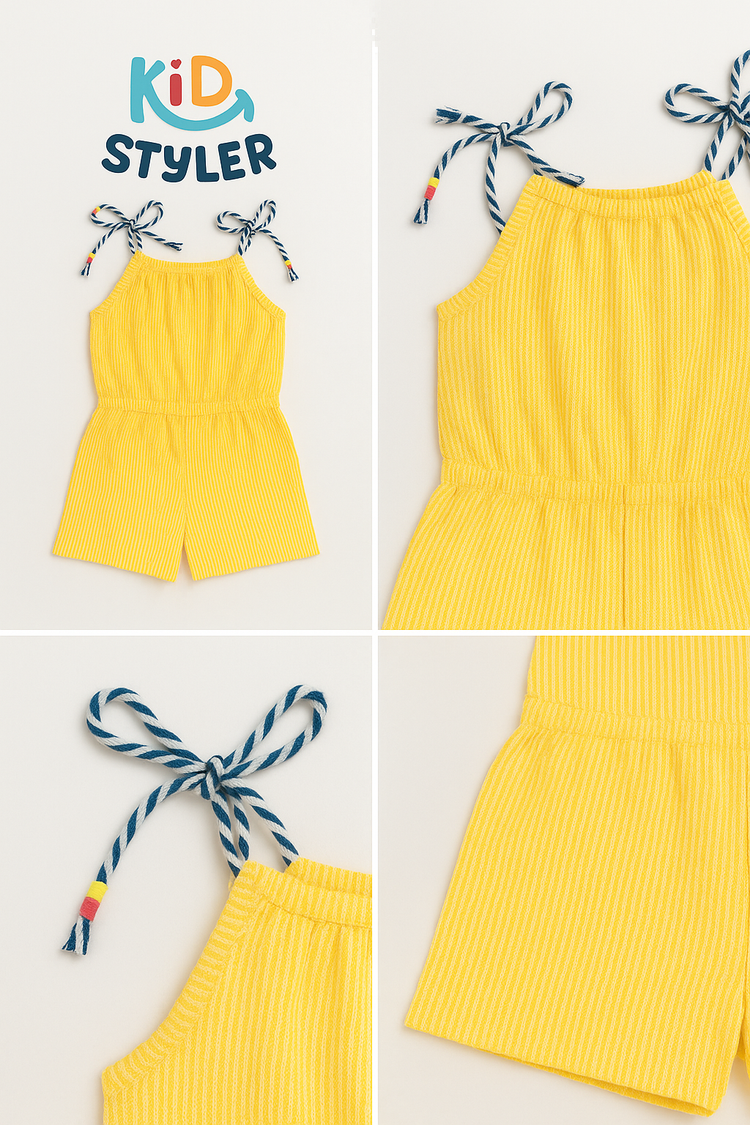 Sunny Days Girls’ Striped Romper