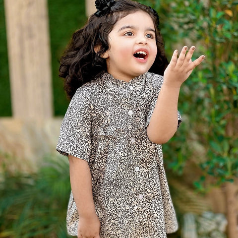 Black small printed Frock