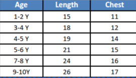 Size chart