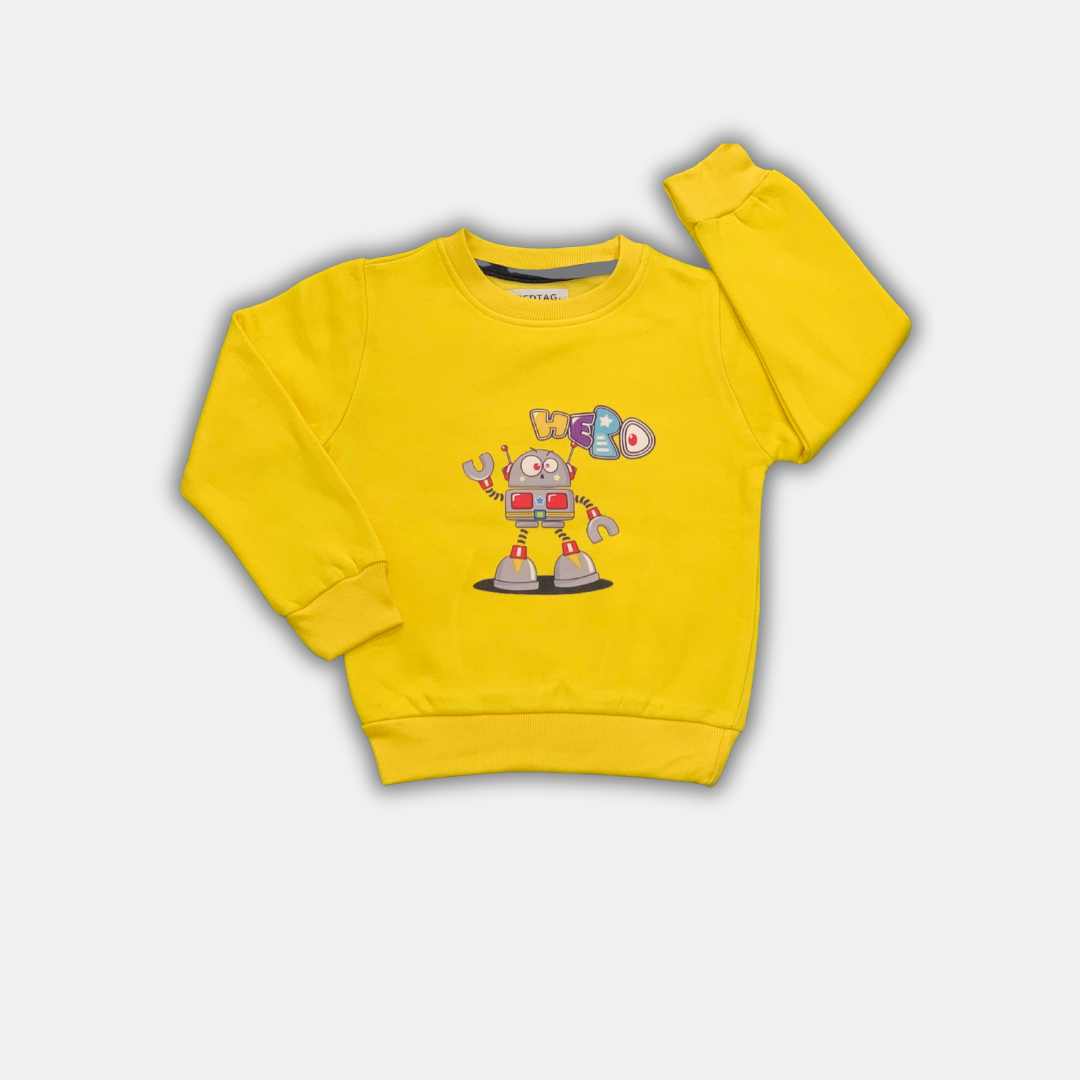 Yellow Robot Sweatshirt and Pants Set