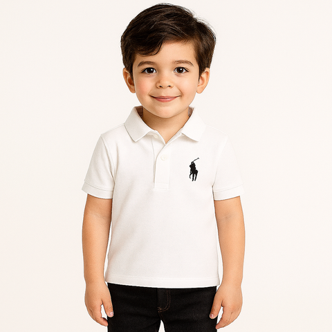 White Embroidered Polo Shirt
