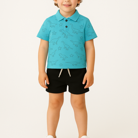 Dino Explorer Polo Shirt Set