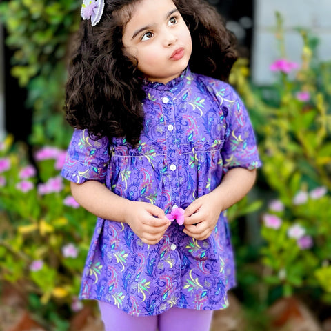 Purple Printed Frock