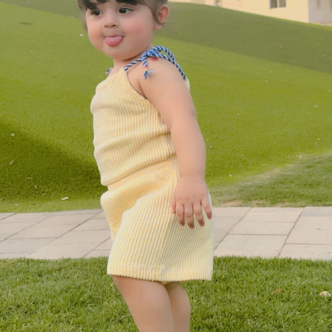 Sunny Days Girls’ Striped Romper