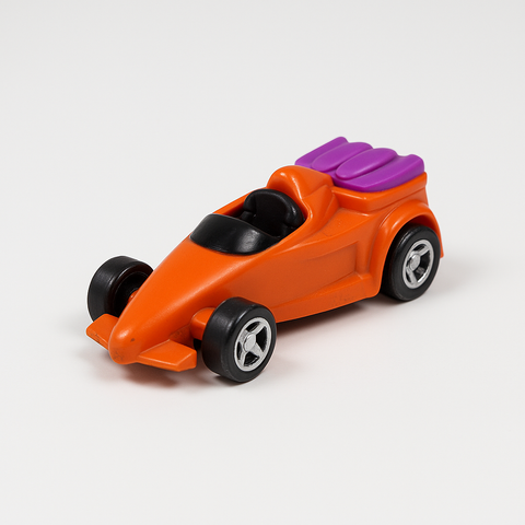 Orange Convertible Toy Car with Purple Detail – Mini Die-Cast Vehicle