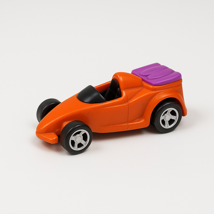 Orange Convertible Toy Car with Purple Detail – Mini Die-Cast Vehicle