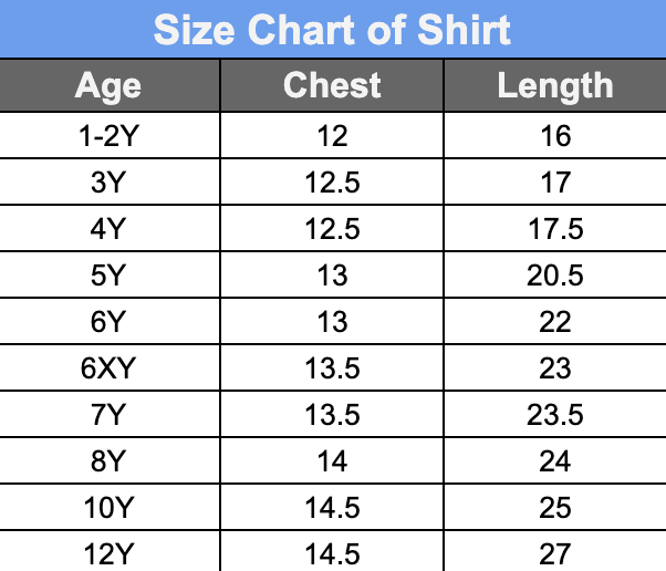 Size chart