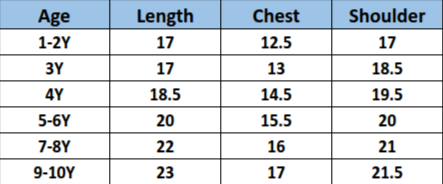 Size chart