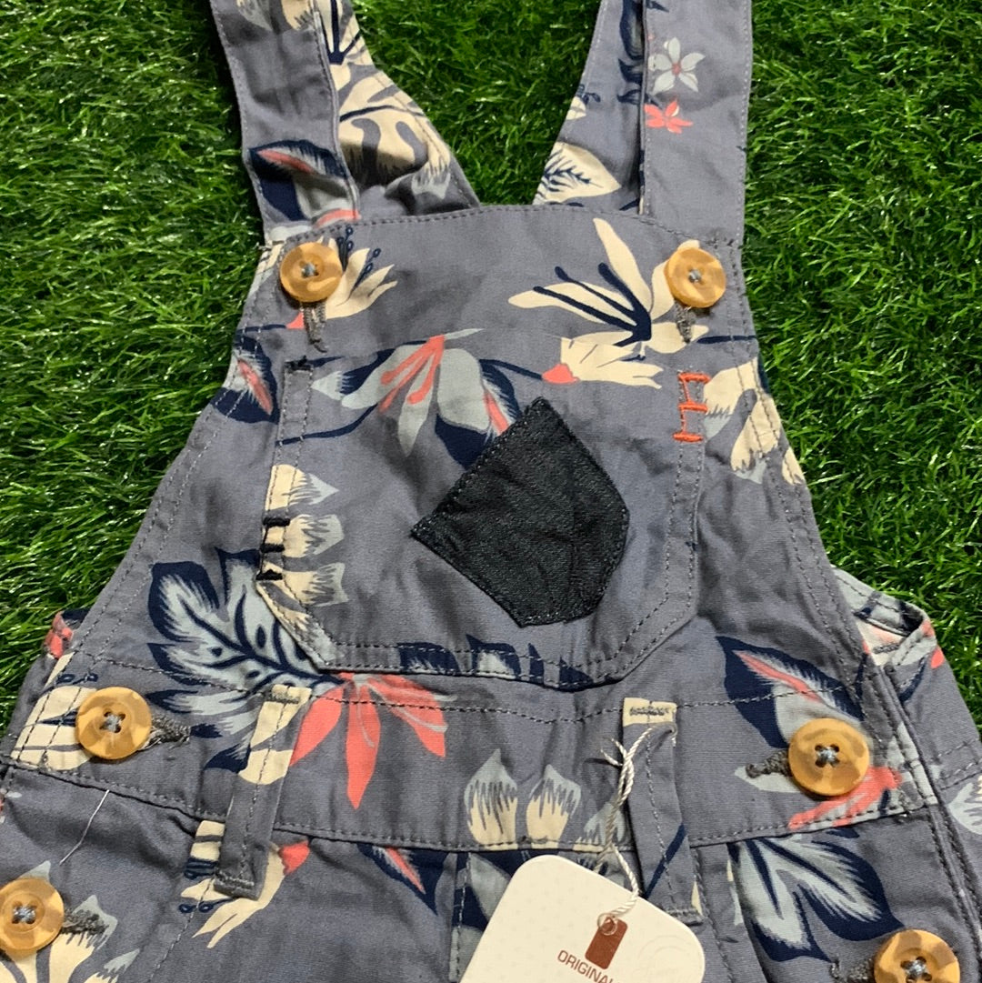 Light Blue Floral Printed Dungaree