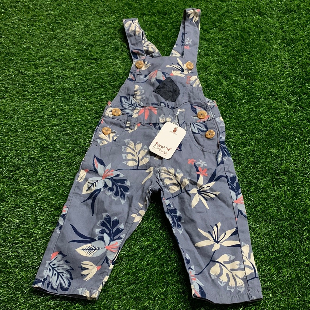 Light Blue Floral Printed Dungaree