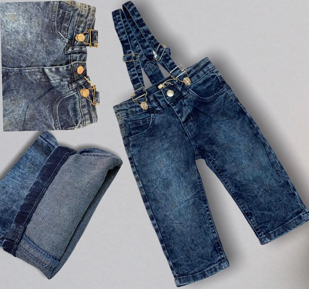 Blue strips half dungaree