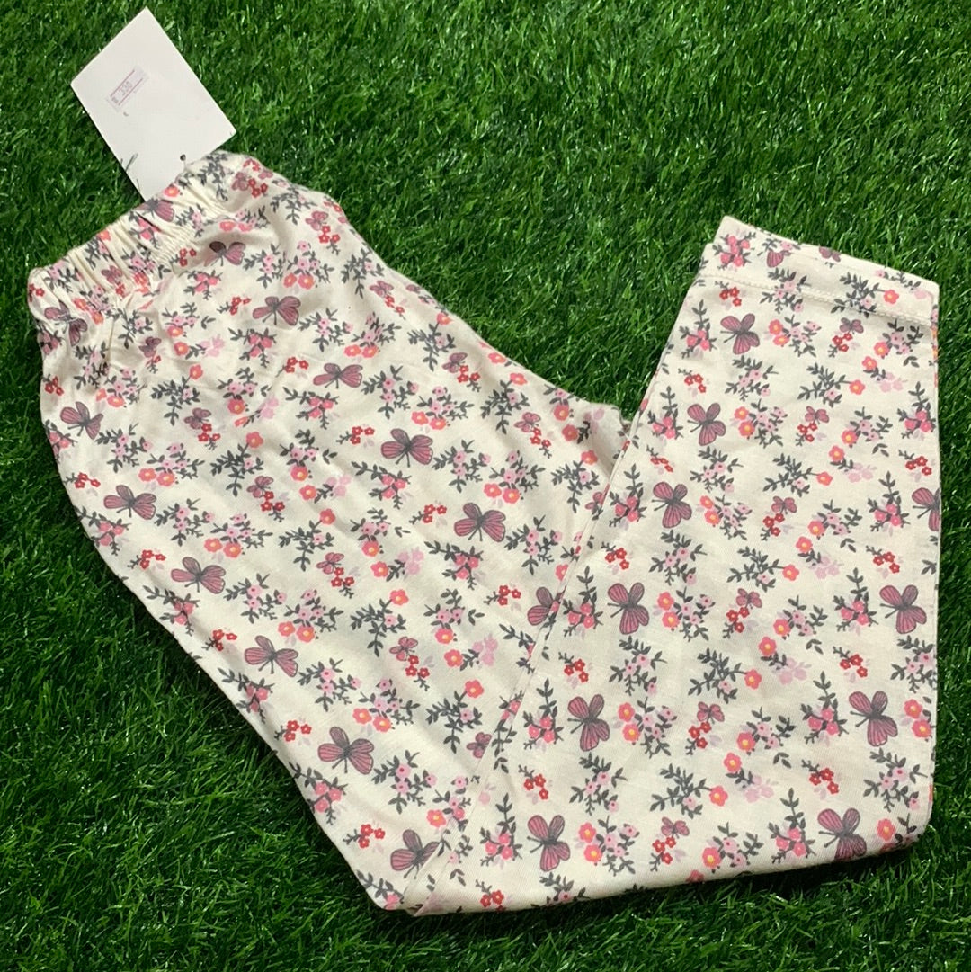 White Flower Printed Tight 21-G-2
