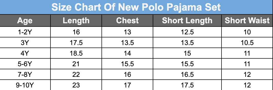 Size chart