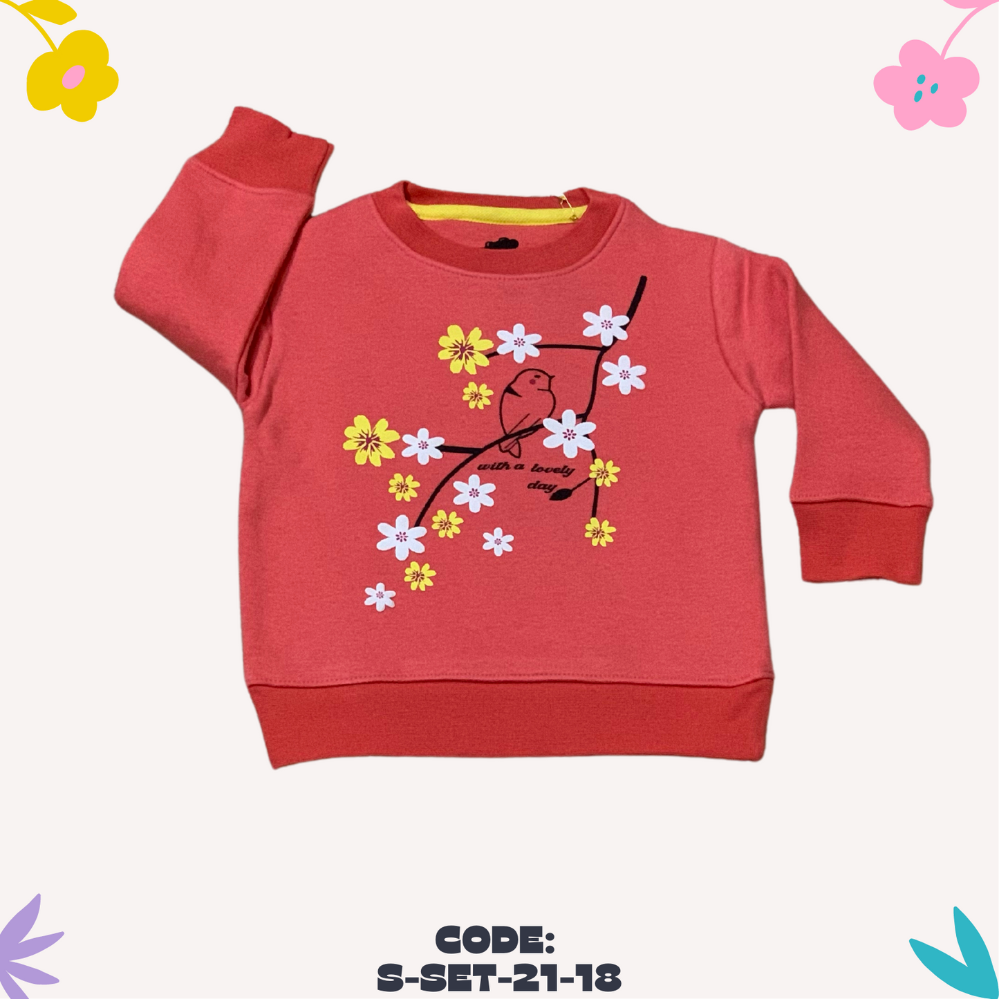 Peach applic flowers sparrow