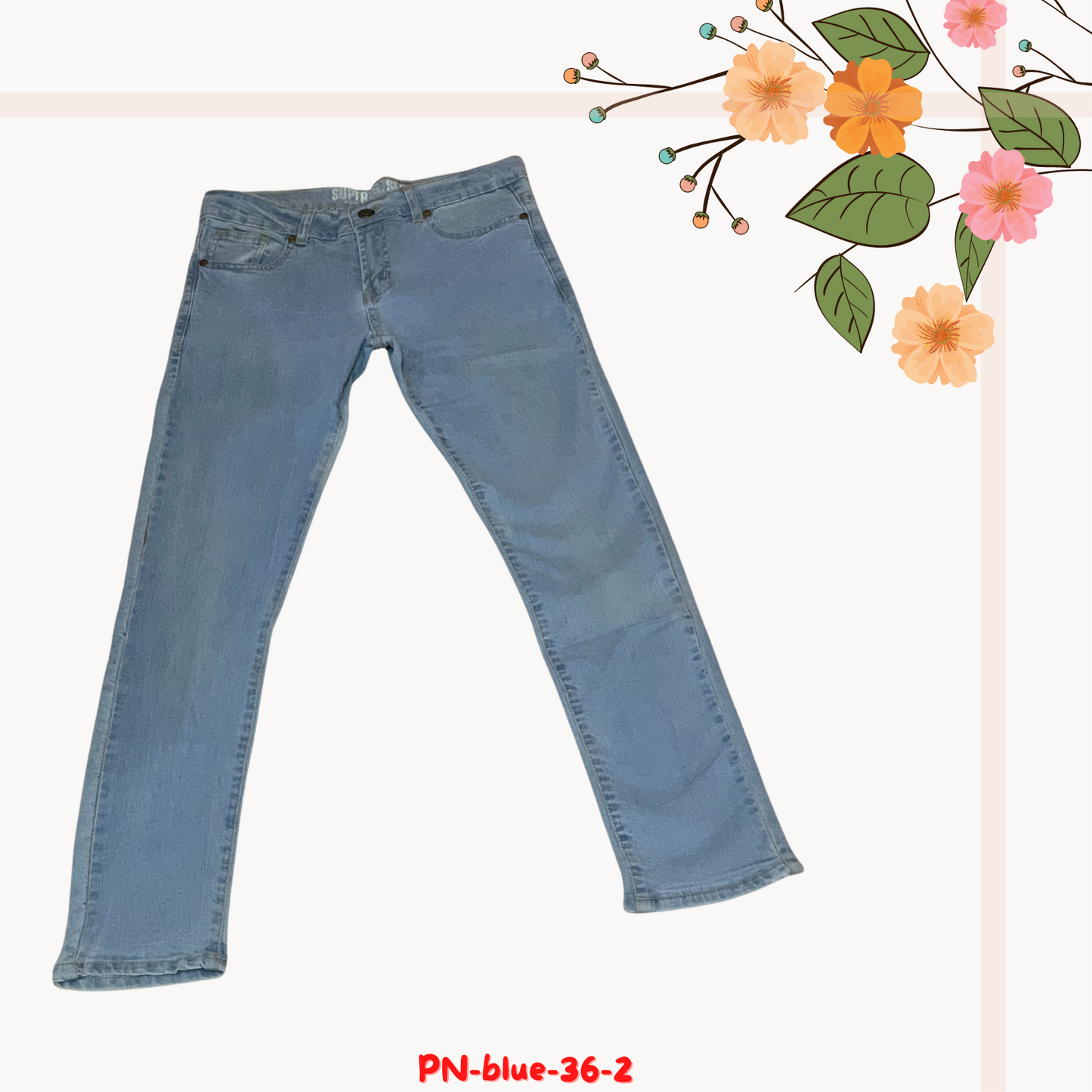 Light blue Faded denim