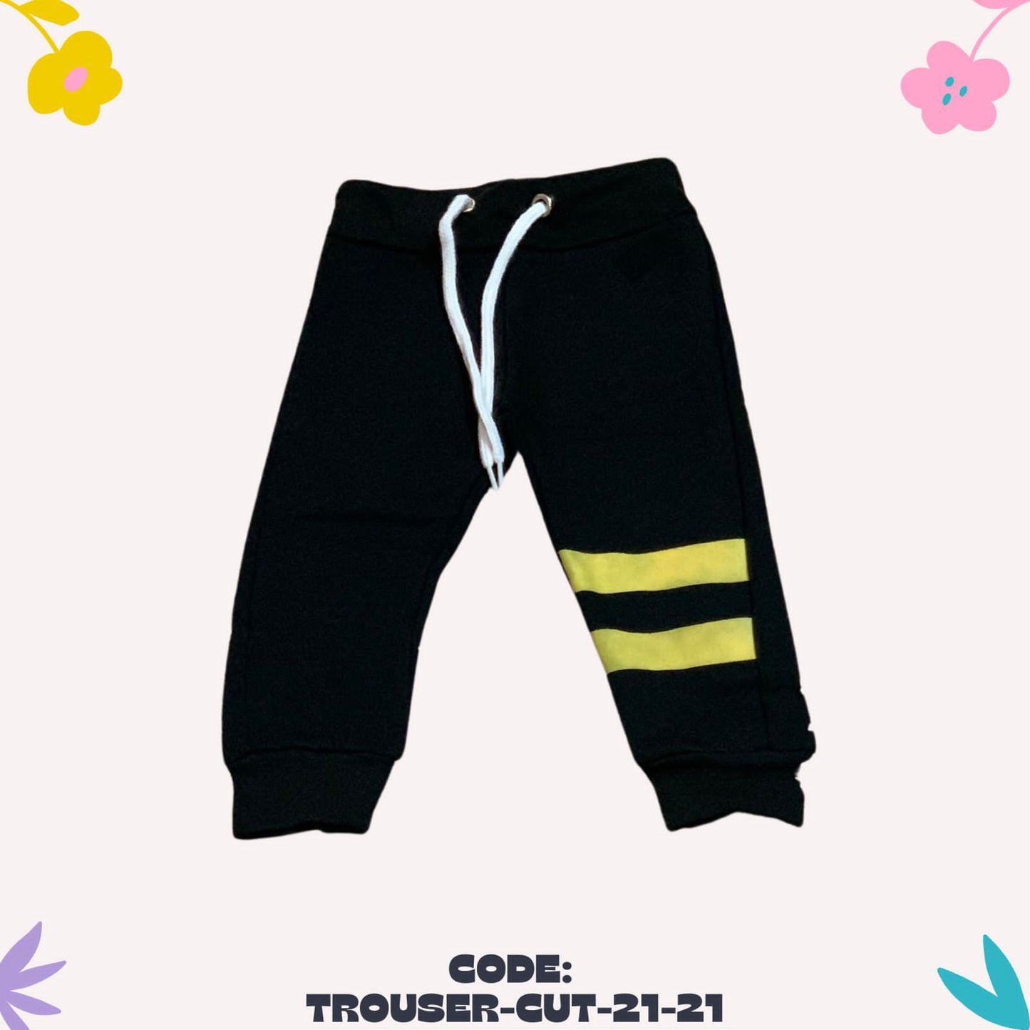 Black Yellow Line Trouser