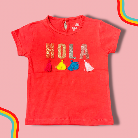 Peach Hola Sequence Shirt
