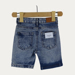 Random wash blue denim short