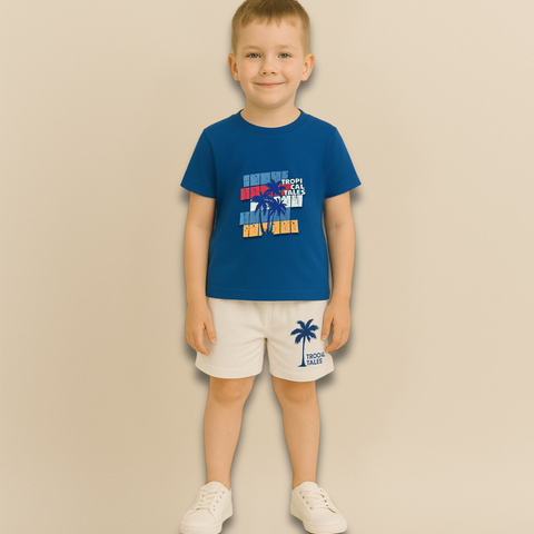 Kids’ Tropical Printed T-Shirt