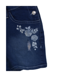 Girls’ Floral Embroidered Denim Shortalls – Summer Dungaree