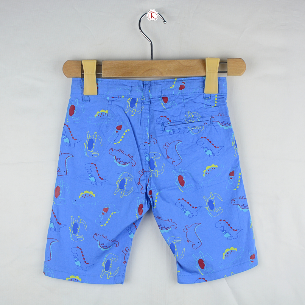 Light Blue Dino Printed Short